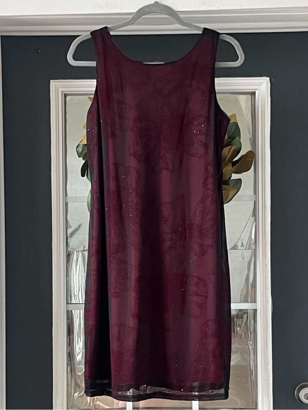 Vintage Y2K Lisa Jo burgundy sheath dress,